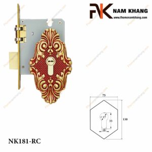 Khóa âm lắp với tay nắm cửa NK181-RC (Màu Đồng Vàng)