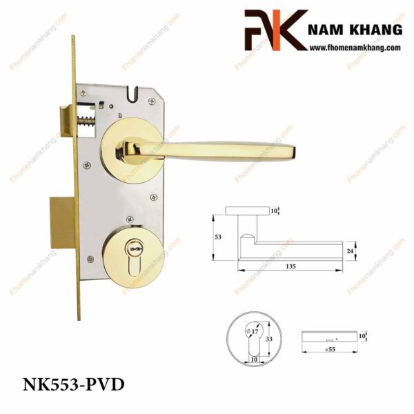 Khóa cửa phân thể NK553-PVD (Màu Vàng)