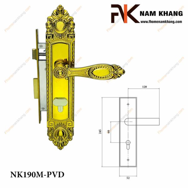 Khóa cửa thông phòng NK190M-PVD (Màu Vàng)