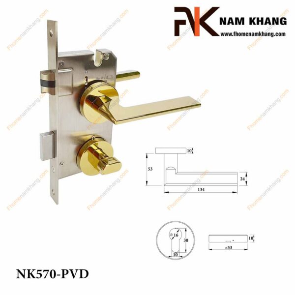Khóa cửa phân thể NK570-PVD (Màu Vàng)