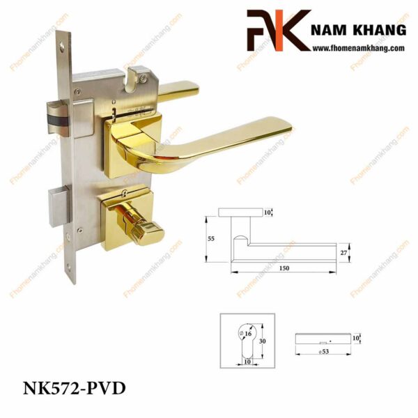 Khóa cửa phân thể NK572-PVD (Màu Đồng Vàng)