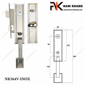 Khóa cửa thân mỹ NK564V-INOX (Màu Inox)