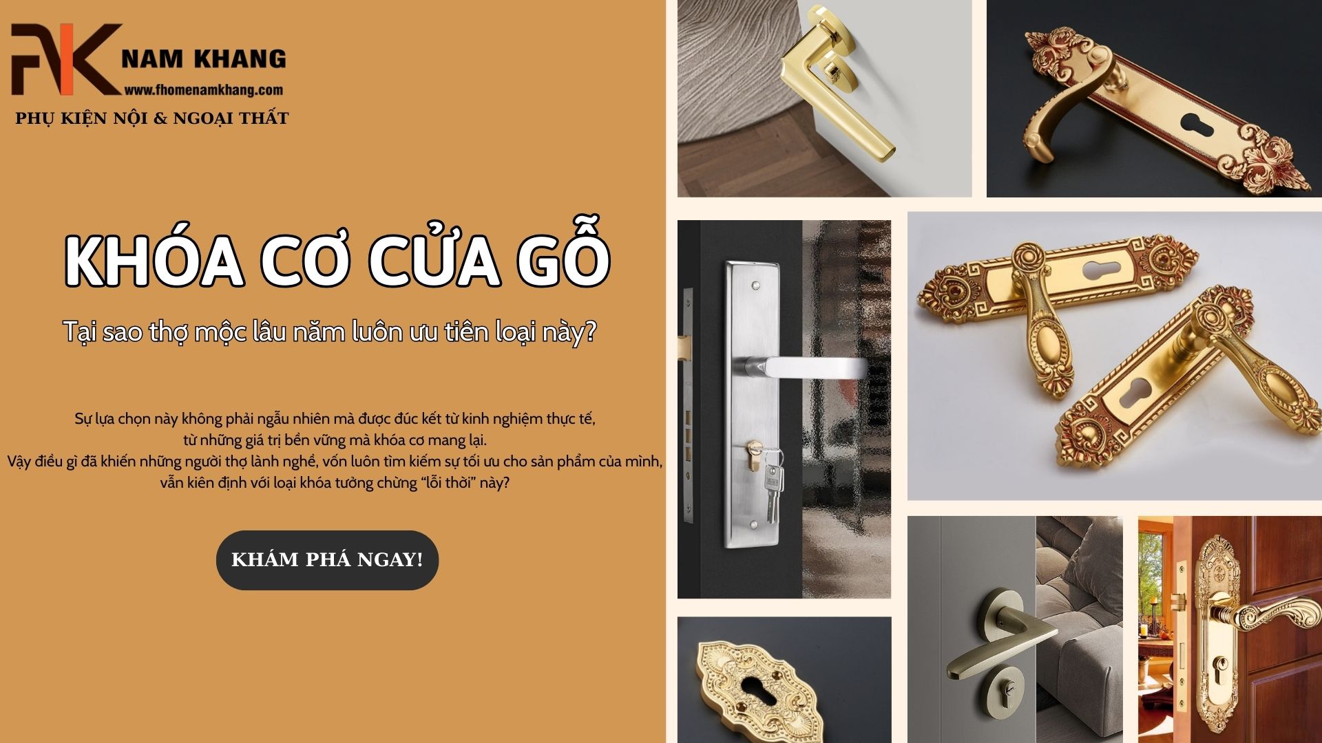 Khóa cơ cửa gỗ – Tại sao thợ mộc lâu năm luôn ưu tiên loại này?