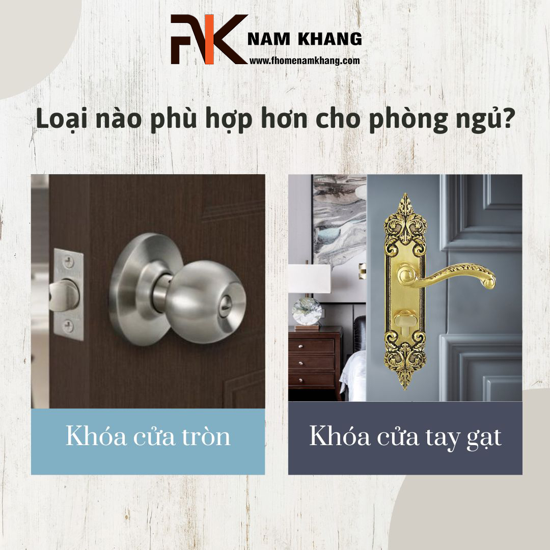 Ổ khóa tay nắm tròn với ổ khóa tay gạt - Loại nào phù hợp hơn cho phòng ngủ?