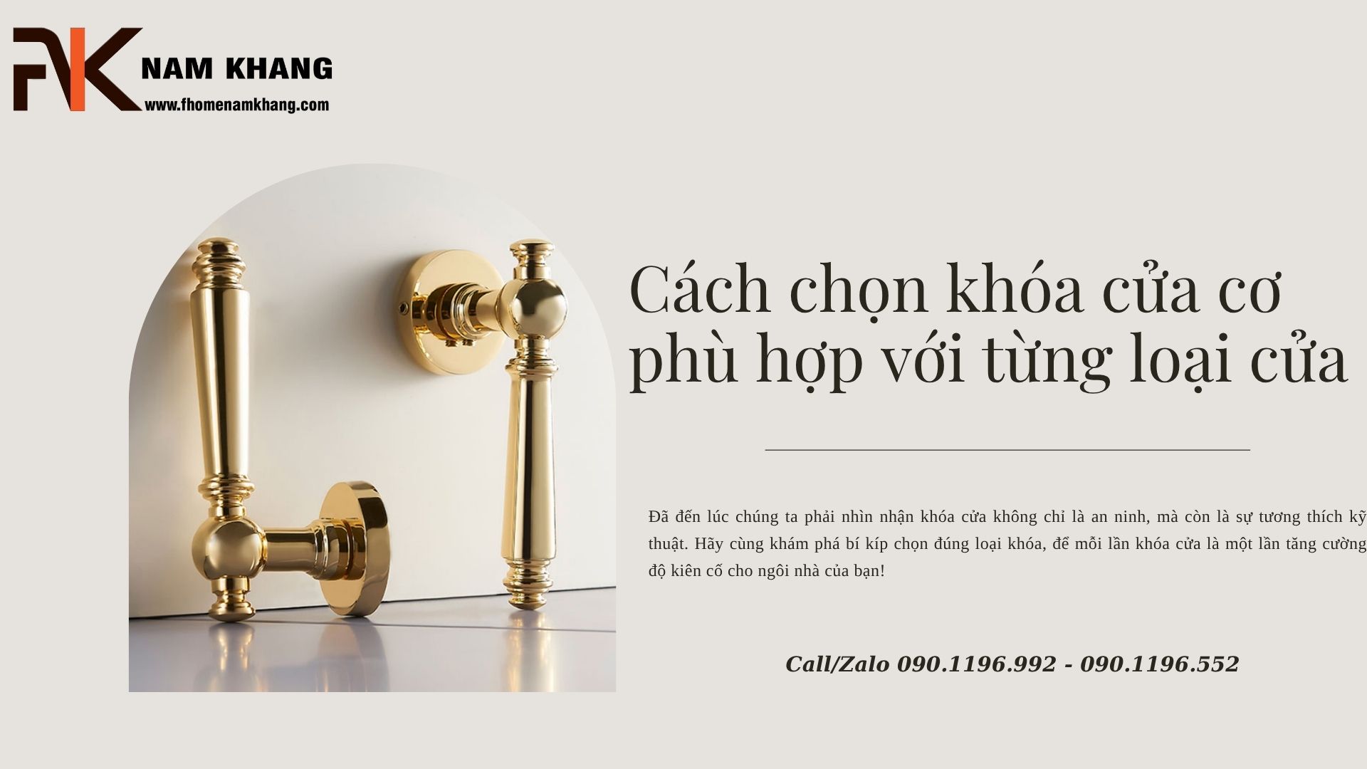 Cách chọn khóa cửa cơ phù hợp
