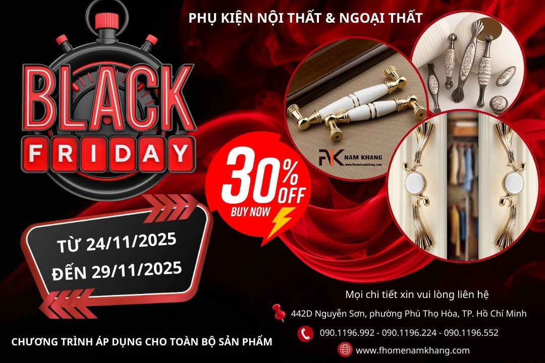 Black friday 2025 tay nắm cửa tủ khóa cửa bản lề cửa FHOMENAMKHANG