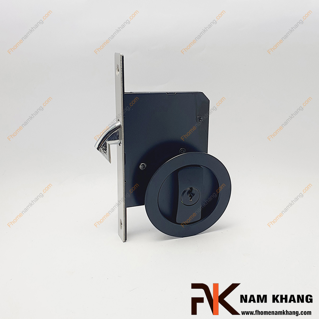 Khóa cửa lùa trơn sử dụng chìa màu đen NK567-DC Khóa âm cửa lùa màu đen NK567-DC FHOMENAMKHANG