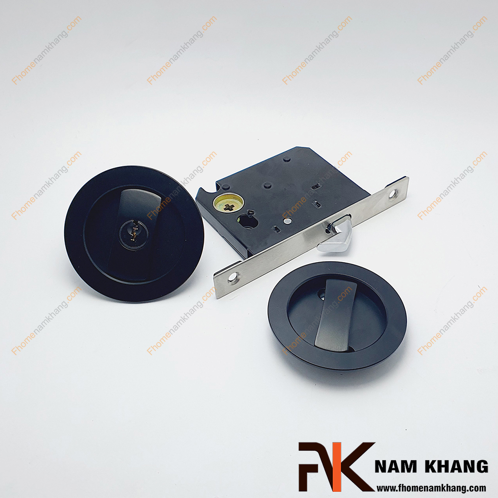 Khóa cửa lùa trơn sử dụng chìa màu đen NK567-DC Khóa âm cửa lùa màu đen NK567-DC FHOMENAMKHANG