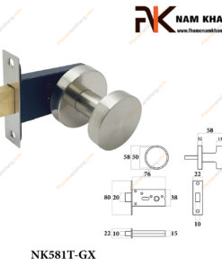 Khóa chốt cửa bí mật màu ghi xước NK581T-GX-FHOMENAM