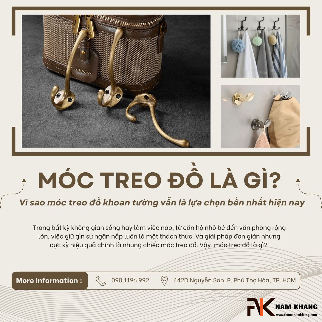 Móc treo đồ là gì? Vì sao móc treo đồ khoan tường vẫn là lựa chọn bền nhất hiện nay