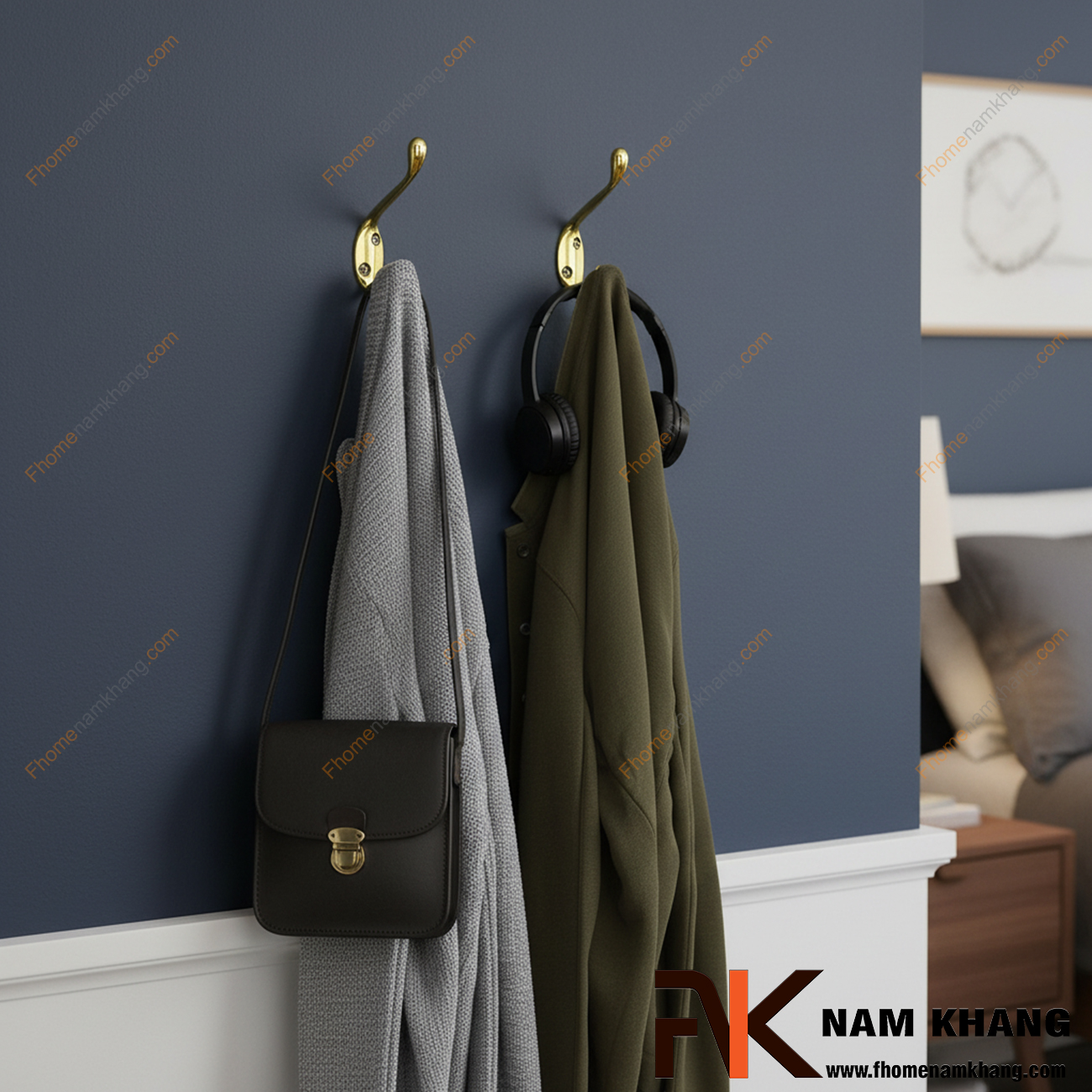 Móc treo đồ cho phòng ngủ: Treo quần áo nặng vẫn gọn gàng