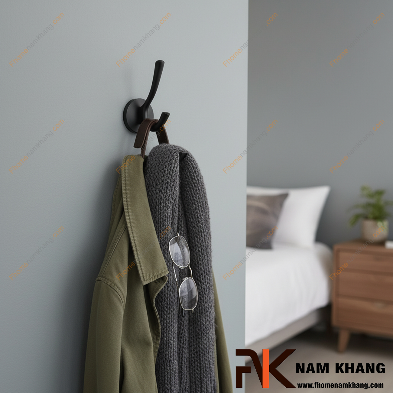 Móc treo đồ cho phòng ngủ: Treo quần áo nặng vẫn gọn gàng