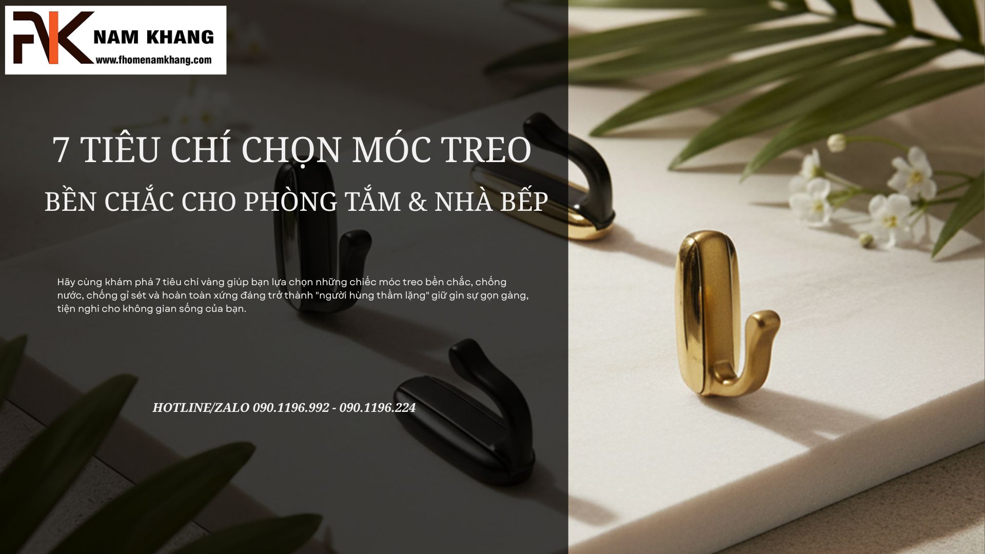7 tiêu chí chọn móc treo bền chắc cho phòng tắm & nhà bếp