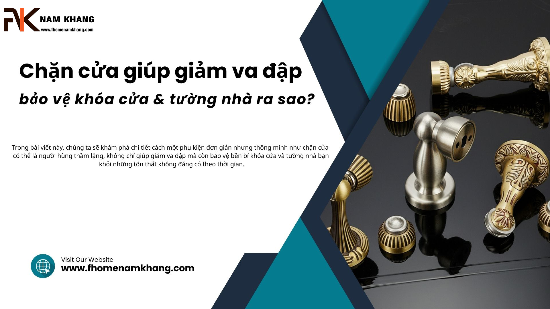 Chặn cửa giúp giảm va đập – bảo vệ khóa cửa & tường nhà ra sao?