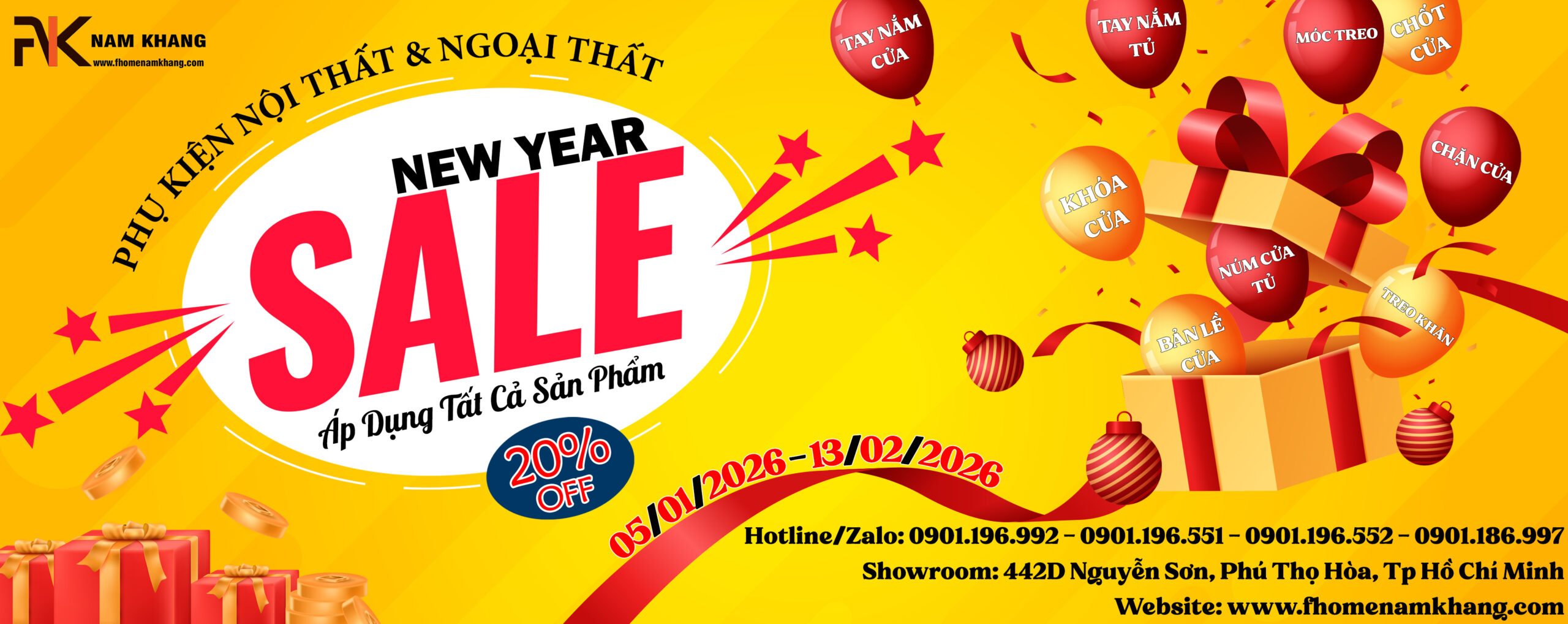 SALE TET 2026 TAY NẮM CỬA TỦ KHÓA CỦA FHOMENAMKHANG