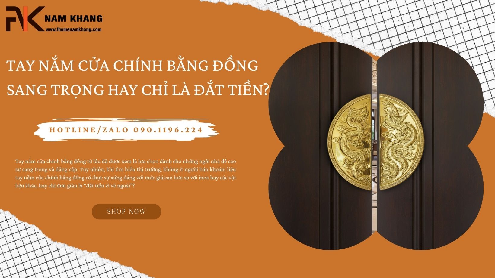 Tay Nắm Cửa Chính Bằng Đồng: Sang Trọng Hay Chỉ Là Đắt Tiền?