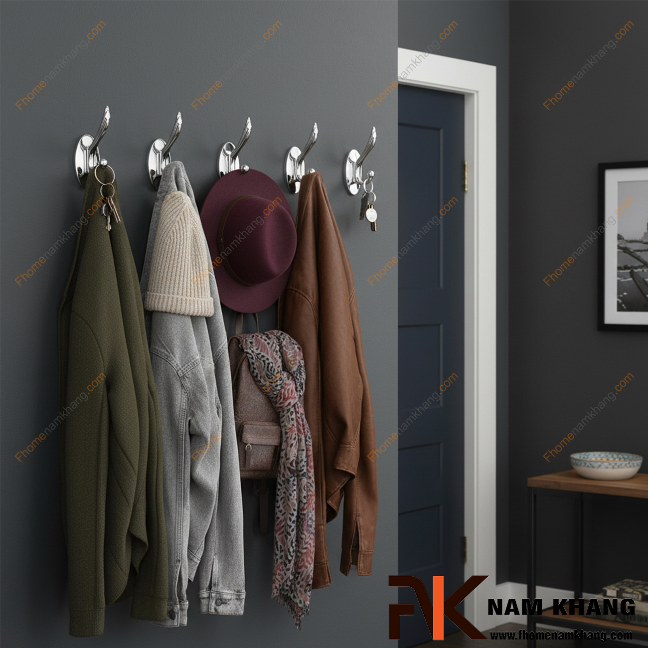 15 Mẫu móc treo tường decor gắn cố định đẹp, hiện đại 2026