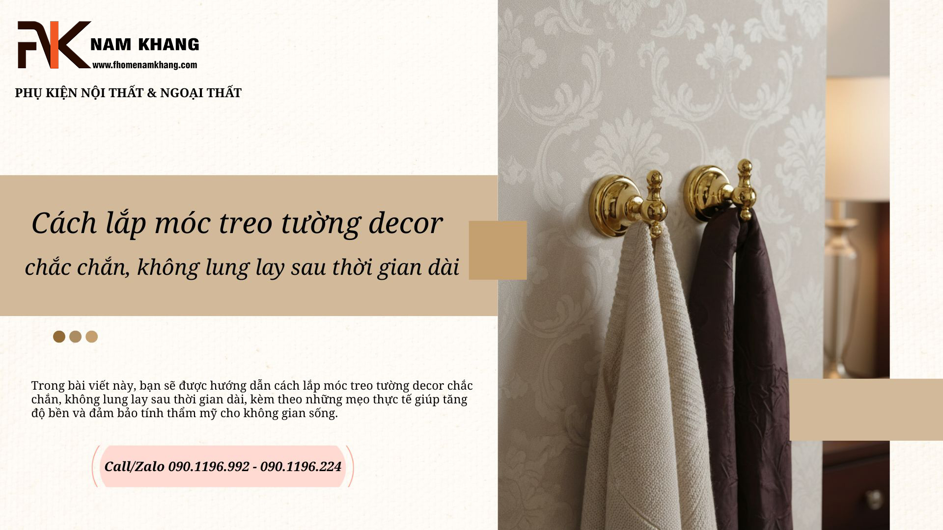 Cách lắp móc treo tường decor chắc chắn, không lung lay sau thời gian dài