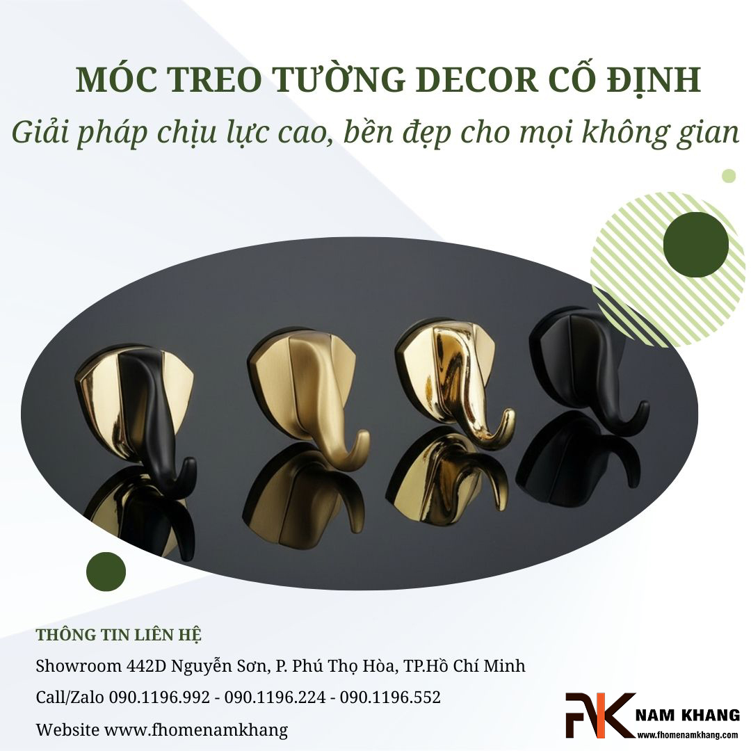 Móc treo tường decor cố định chắc chắn: Giải pháp chịu lực cao, bền đẹp cho mọi không gian