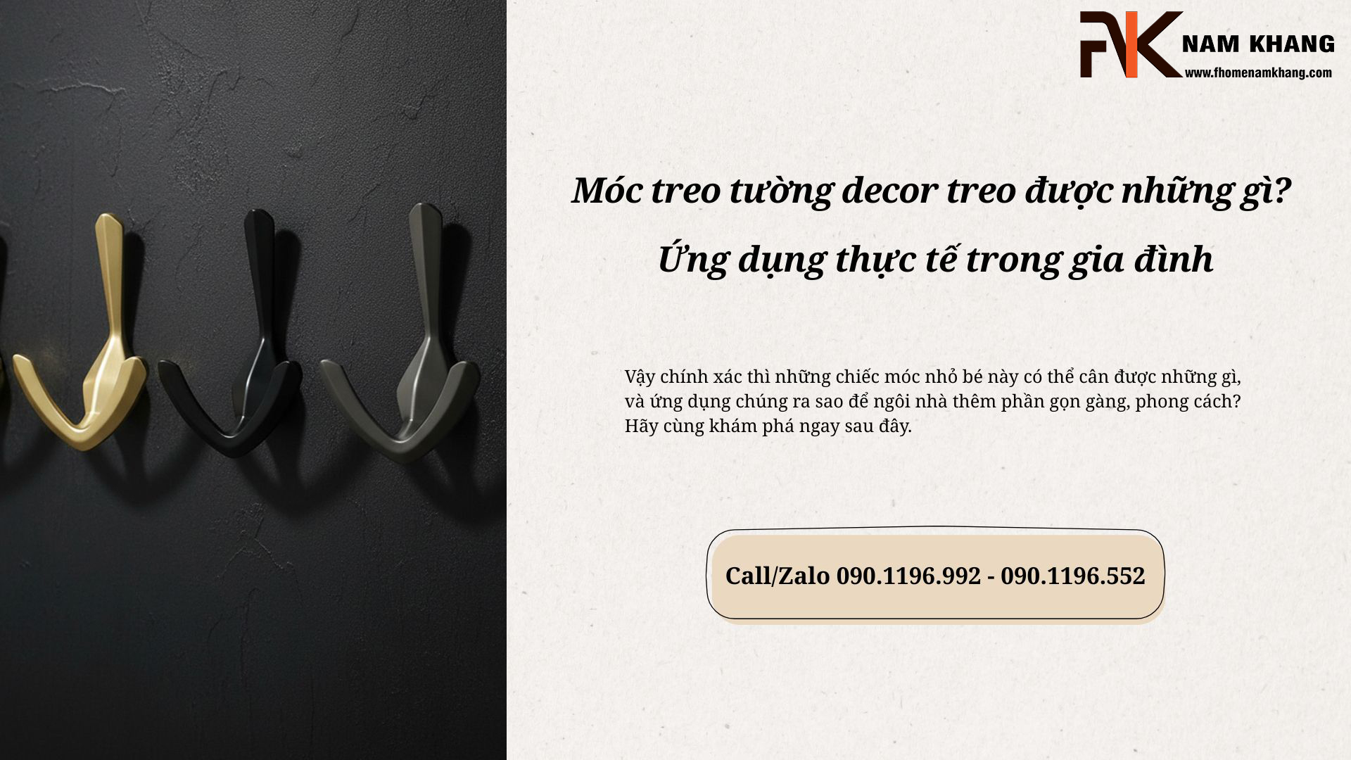 Móc treo tường decor treo được những gì? Ứng dụng thực tế trong gia đình