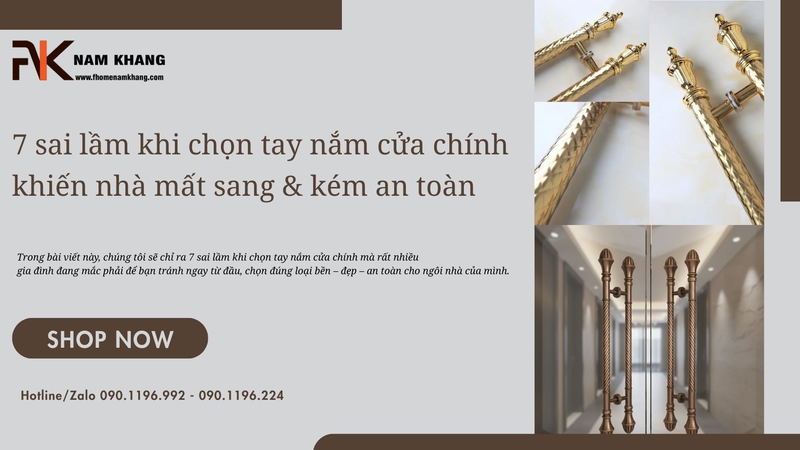 7 sai lầm khi chọn tay nắm cửa chính khiến nhà mất sang và kém an toàn