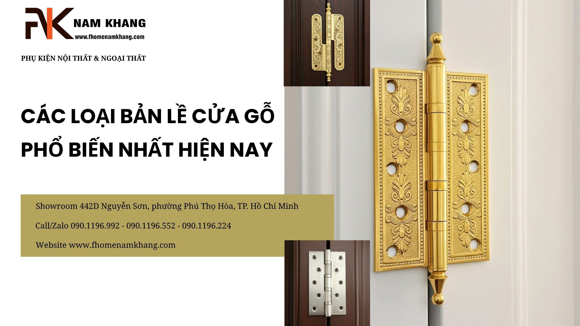 Các loại bản lề cửa gỗ phổ biến nhất hiện nay
