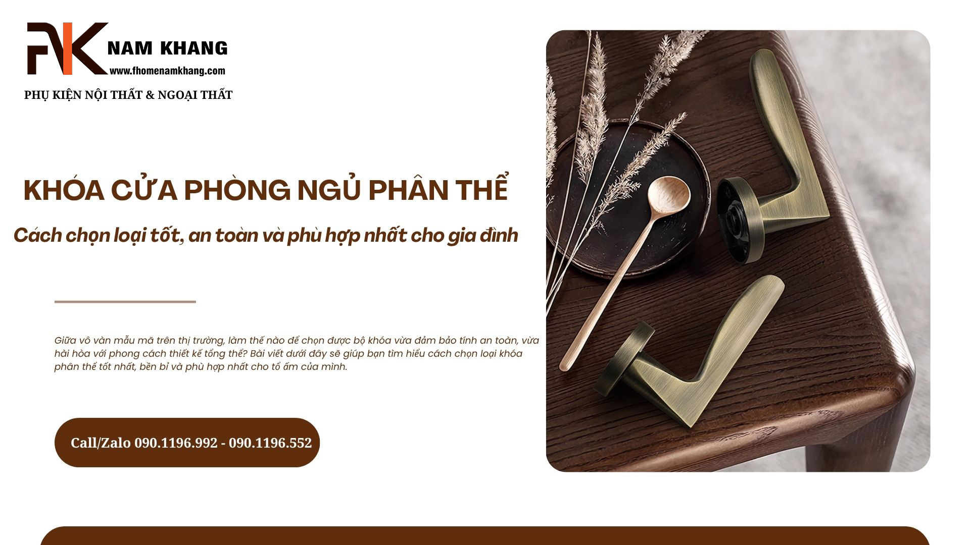 Khóa cửa phòng ngủ phân thể: Cách chọn loại tốt, an toàn và phù hợp nhất cho gia đình