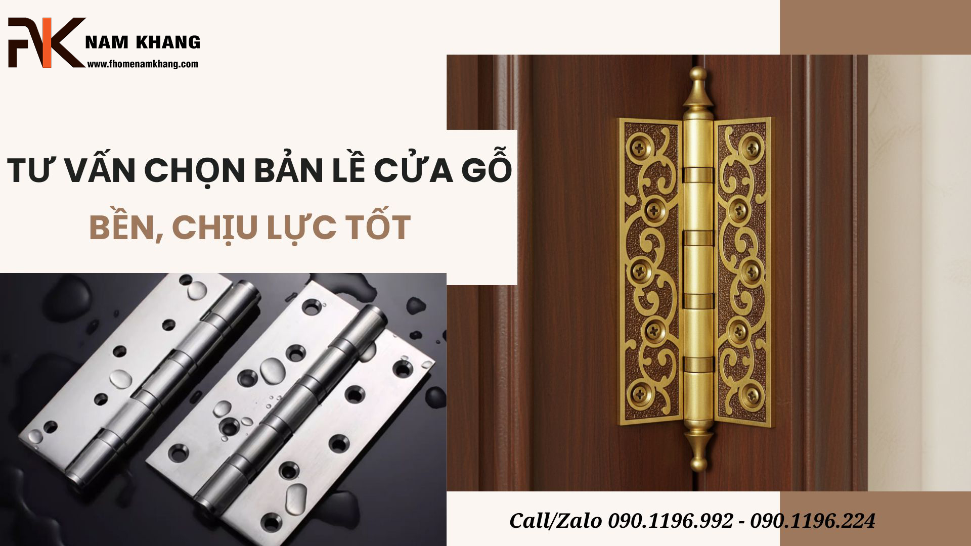 Tư vấn chọn bản lề cửa gỗ bền, chịu lực tốt