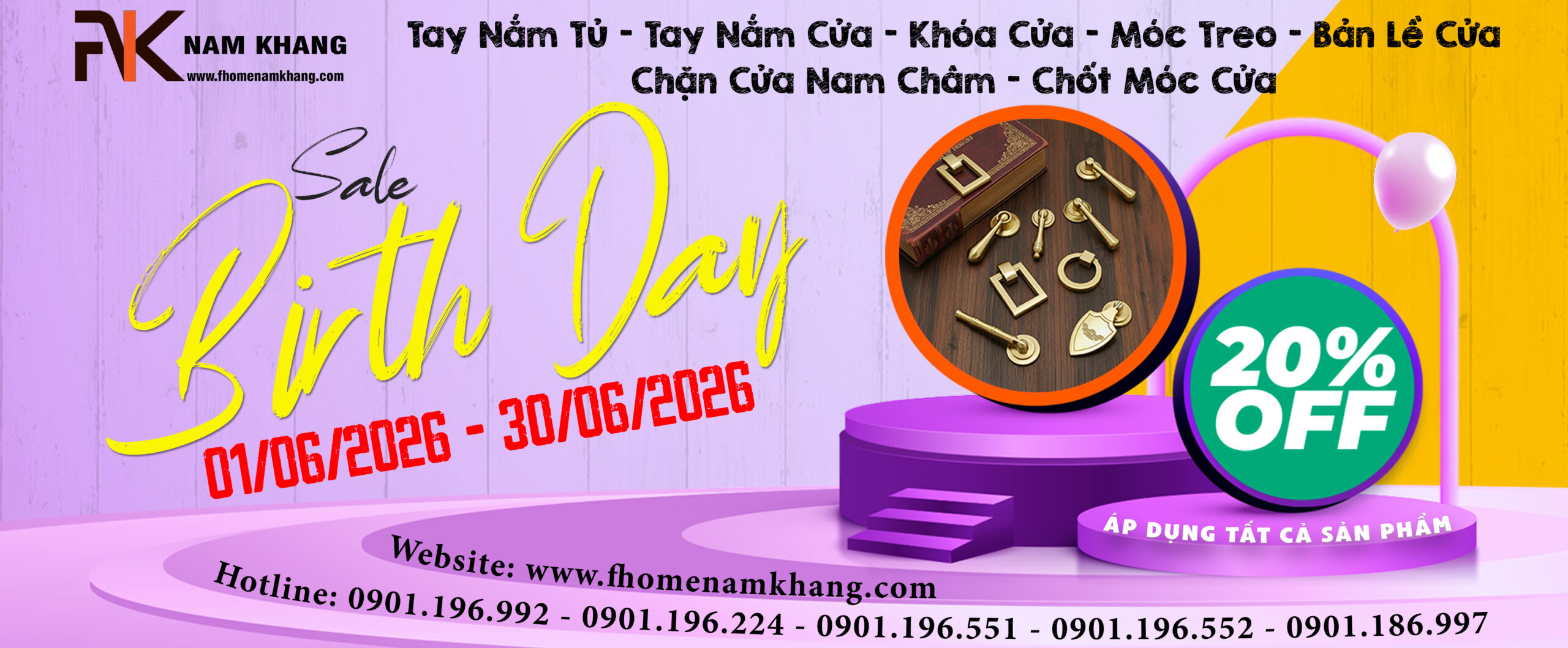 Birthday sale tay nắm cửa tủ khóa cửa FHOMENAMKHANG