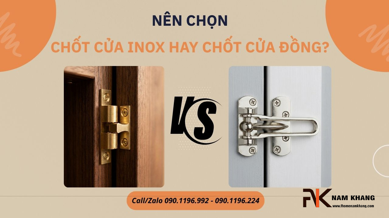 Nên chọn chốt cửa inox hay chốt cửa đồng?