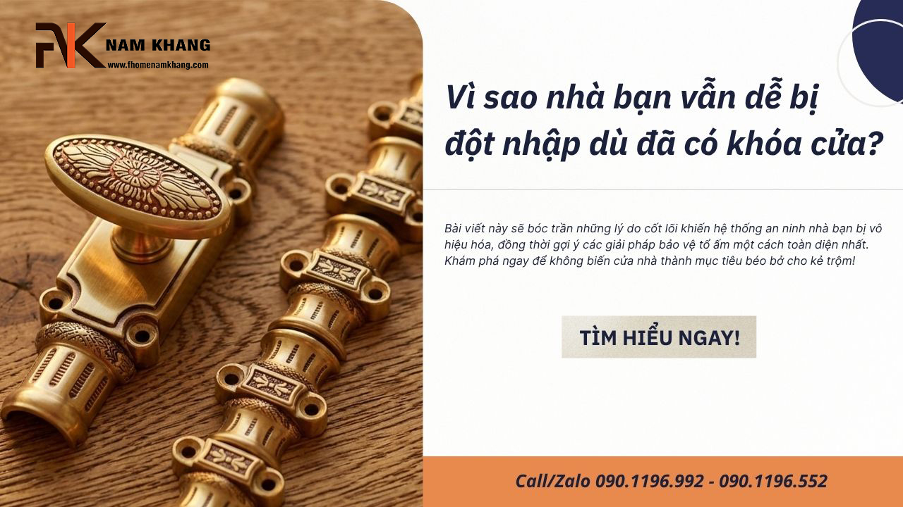 Vì sao nhà bạn vẫn dễ bị đột nhập dù đã có khóa cửa?
