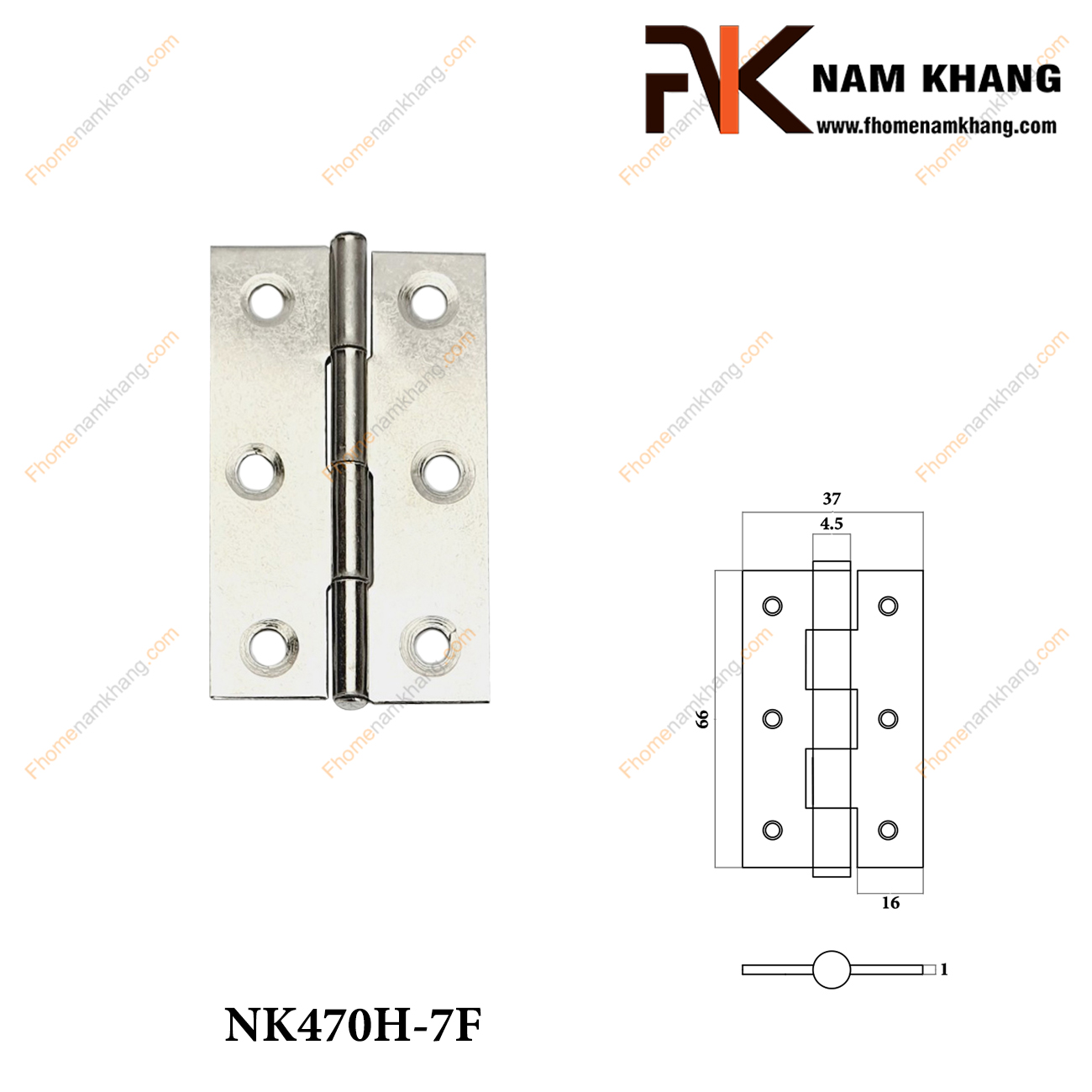 Bản lề lá tủ cao cấp NK470H-7F BẢN LỀ TỦ FHOMENAMKHANG
