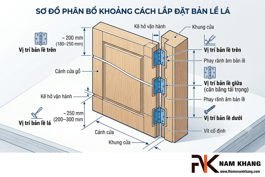 Hướng dẫn lắp đặt bản lề lá đúng kỹ thuật