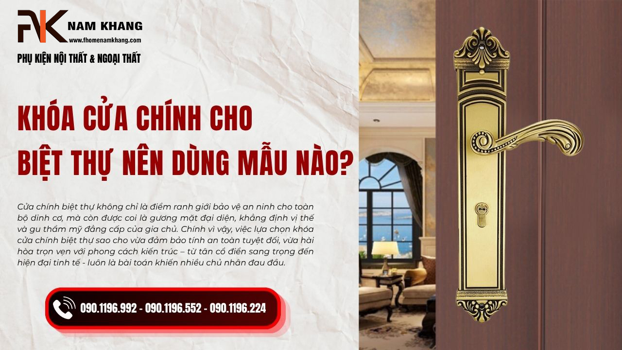 Khóa cửa chính cho biệt thự nên dùng mẫu nào?