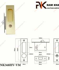 Khóa cửa lùa màu vàng mờ NK568H-VM FHOMENAMKHANG
