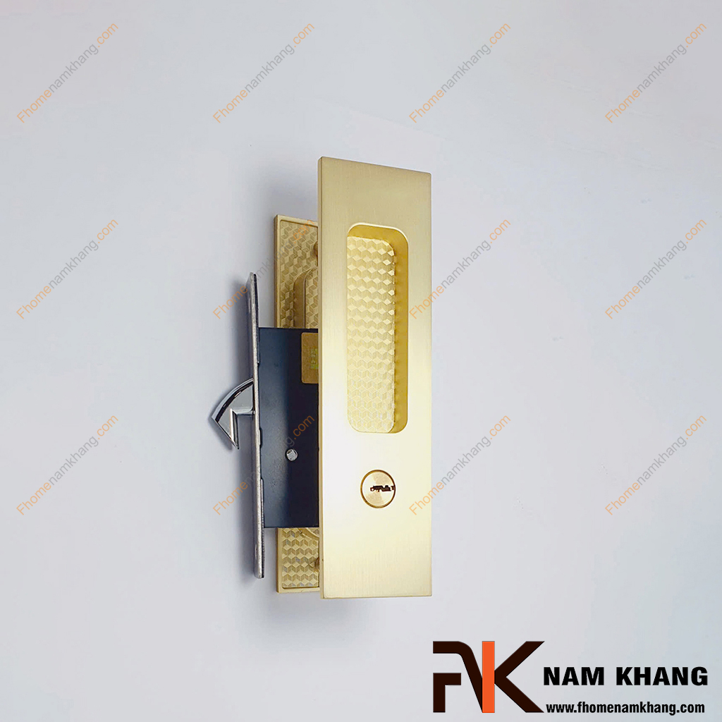 Khóa âm cửa lùa màu vàng mờ NK568HV-VM Khóa cửa lùa màu vàng mờ NK568H-VM FHOMENAMKHANG